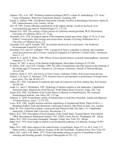 Bibliography complied from Ecology