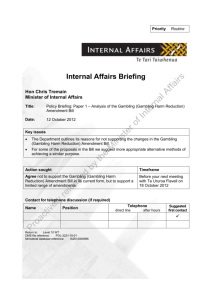 Analysis of the Gambling (Gambling Harm Reduction) Amendment Bill
