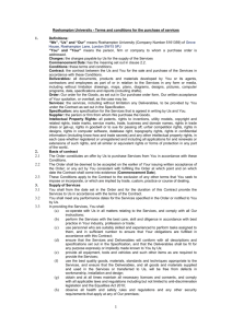 Terms and conditions for the supply of services (pro