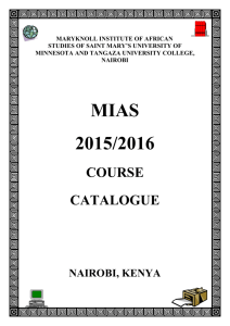 course - Maryknoll Institute of African Studies