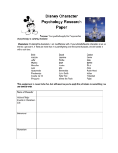 Disney Character Psychology Research Paper