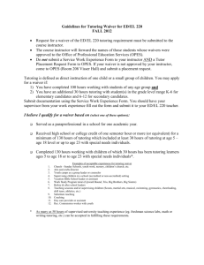 Guidelines for Tutoring Waiver