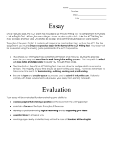 ACT-Style Take Home Essay2.doc