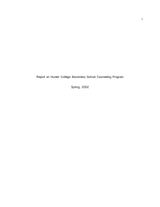 Report on Hunter College Secondary School Counseling Program