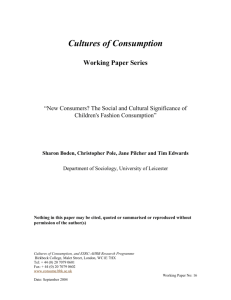 RESEARCH METHODOLOGY - Cultures of Consumption