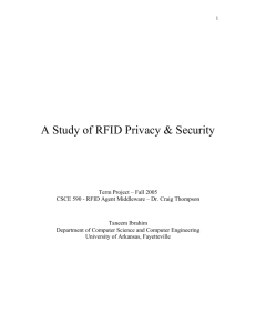 RFID and Privacy - Computer Science and Computer Engineering