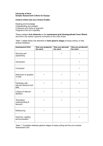 SSPSSR Assessment Criteria for Essays