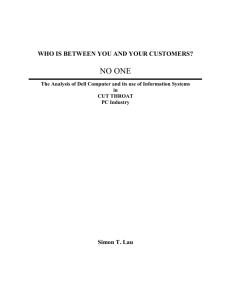 Section II : Company Perspective : Dell Computer in the PC Industry