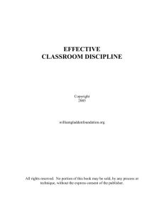 Effective Classroom Discipline