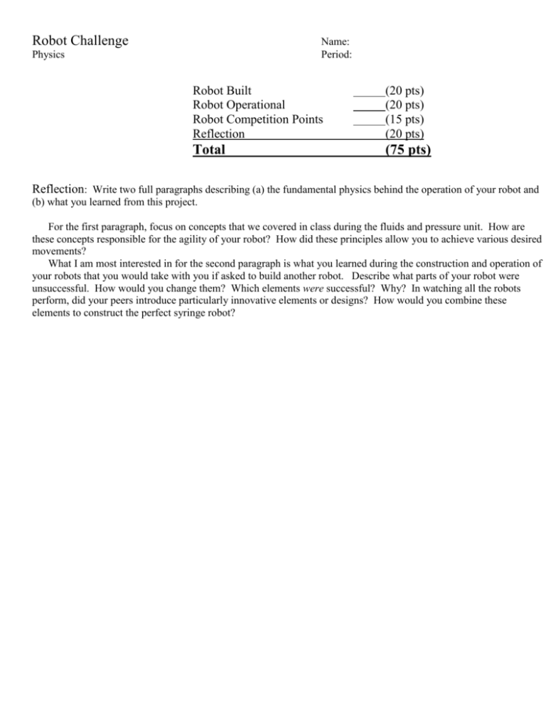 Robot Challenge Score Sheet doc