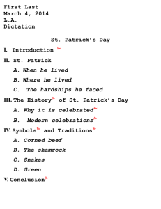 St. Patrick`s Day Quick Facts