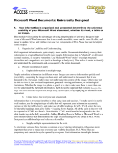 Microsoft Word Documents: Universally Designed