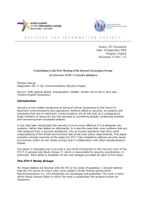 Outline of proposed overview paper to Internet Governance Forum
