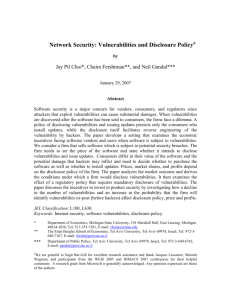 Internet Security and Vulnerability Disclosure