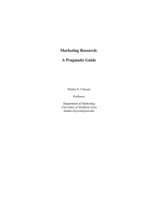 Marketing Research - University of Northern Iowa