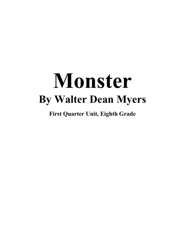 the book monster walter dean myers