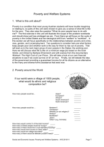 Poverty and Welfare Systems - WS 2010