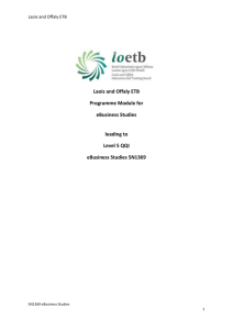 Laois and Offaly ETB Laois and Offaly ETB Programme Module for
