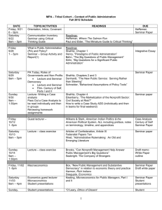 MPA – Tribal Cohort – Context of Public Administration