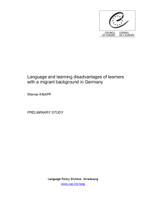 Language and learning disadvantages of learners with a migrant