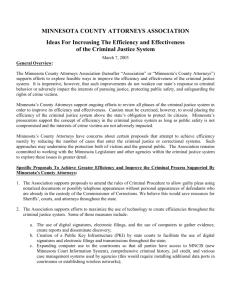 Efficiency and Effectiveness of the Criminal Justice System Position