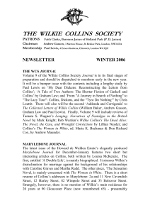 NEWSLETTER WINTER 2007 - Wilkie Collins Information Pages