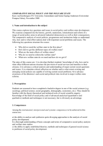 comparative social policy and the welfare state