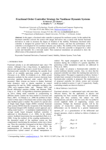 Fractional Order Controller Strategy for Nonlinear