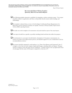 Report Writing Template