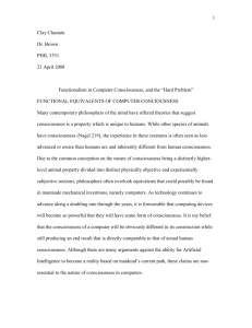 Final Essay (Consciousness as Functionalism)