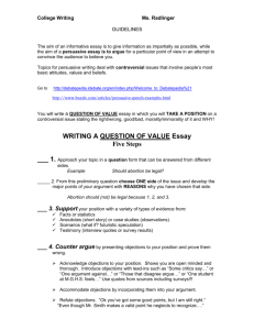 persuasive essay guidelines