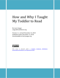 How and Why I Taught My Toddler to Read