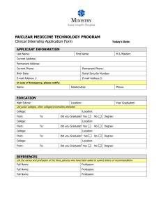 NUCLEAR MEDICINE TECHNOLOGY PROGRAM