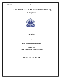 B.Sc Zoology Second Year - Dr. Babasaheb Ambedkar Marathwada