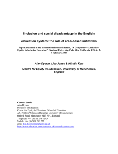 Inclusion and social disadvantage in the English education system