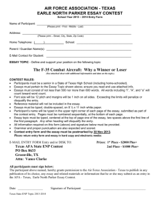 EARLE NORTH PARKER ESSAY CONTEST
