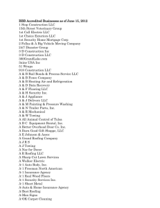 BBB Accredited Businesses as of June 15, 2012