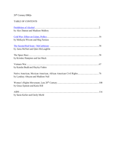 20th Century DBQs TABLE OF CONTENTS Prohibition of Alcohol 2
