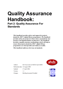 Quality Assurance Handbook
