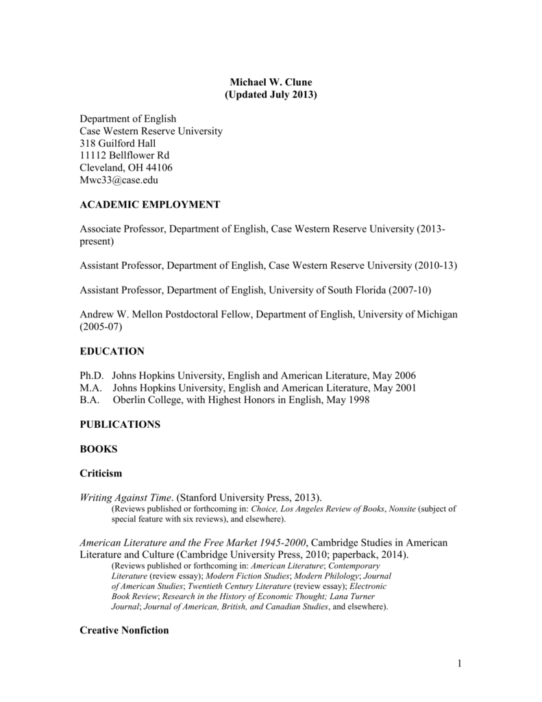 Personal Essay Samples For High School Topic For English Essay also How To Learn English Essay Selected Academic Presentations Case Western Reserve University Essays About English Language