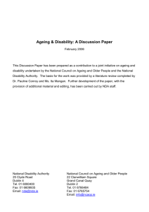 Ageing and Disability discussion paper