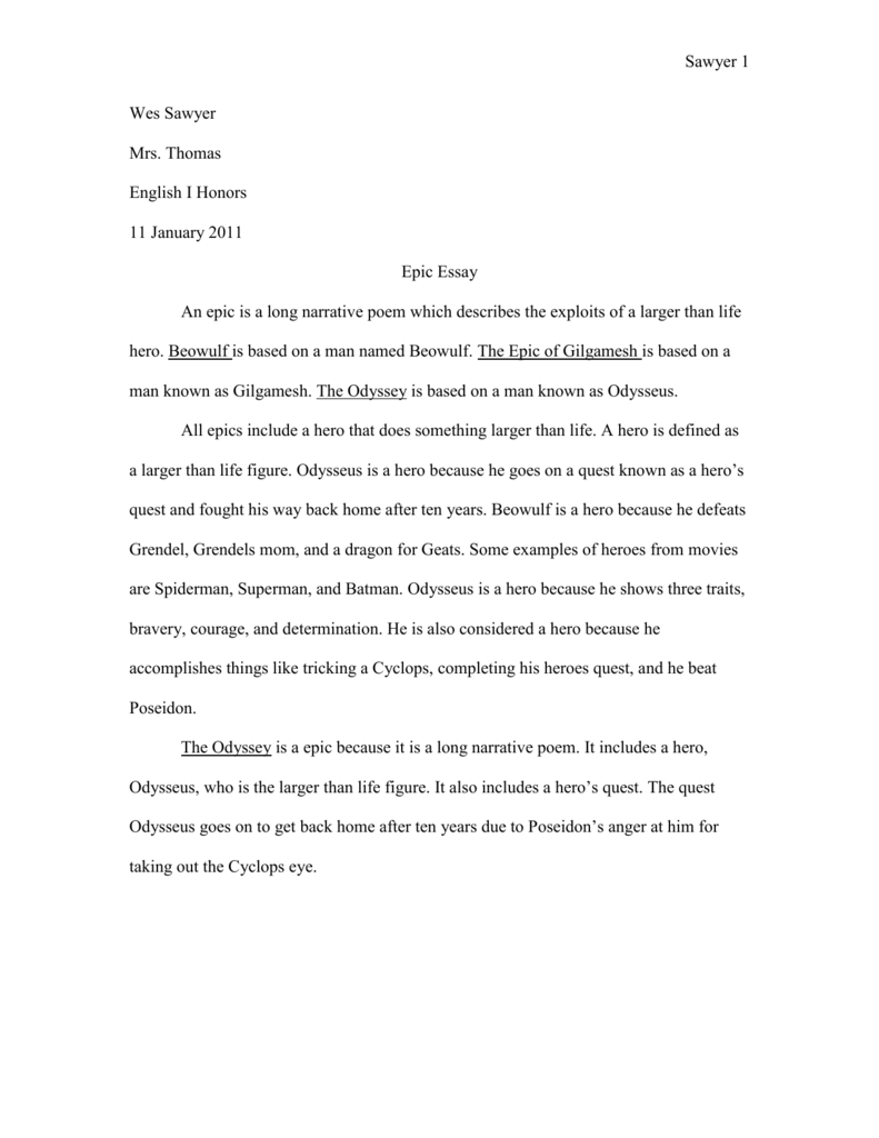 narrative essay about a hero