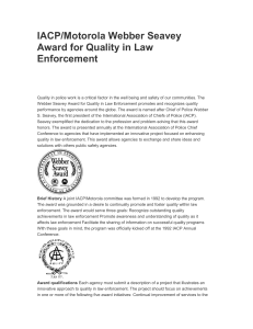 IACP/Motorola Webber Seavey Award for Quality in Law Enforcement