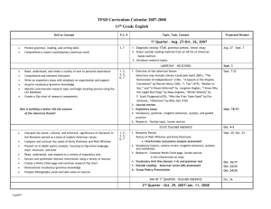 TFSD Curriculum Calendar 2007-2008