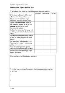 Shakespeare Paper Level 5+ Marking Grid