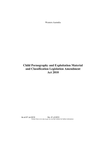 Child Pornography and Exploitation Material and Classification