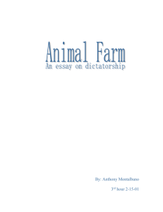Animal Farm Essay - Anthony Montalbano