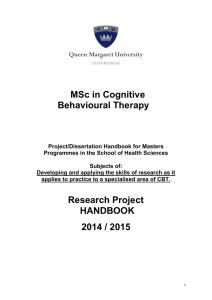 MSc. CBT Project Handbook 2014