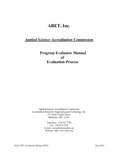 ASAC PEV Manual of Evaluation Process