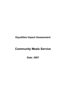 Community Meals Service Equality Impact Assessment